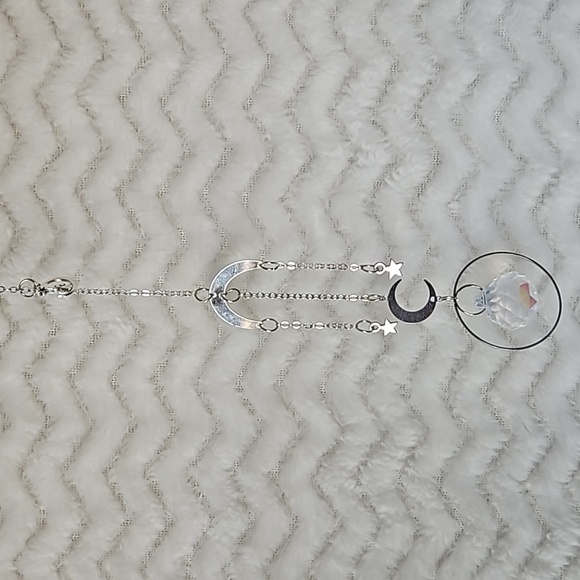 Hand Crafted Silver Moon And Stars Sun Catcher - Picture 1 of 4